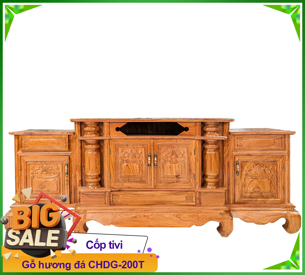 Cốp Tivi Gỗ Hương Đá CHDG-200T-2