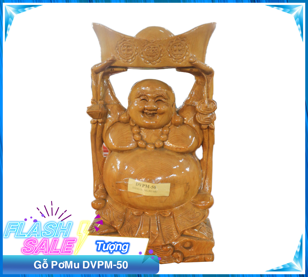 Tượng Phật Dâng Vàng Gỗ PơMu DVPM-50