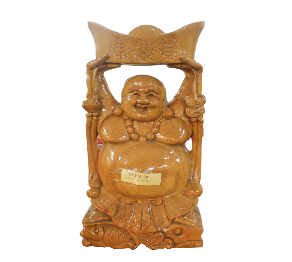 Tượng Phật Dâng Vàng Gỗ PơMu DVPM-50