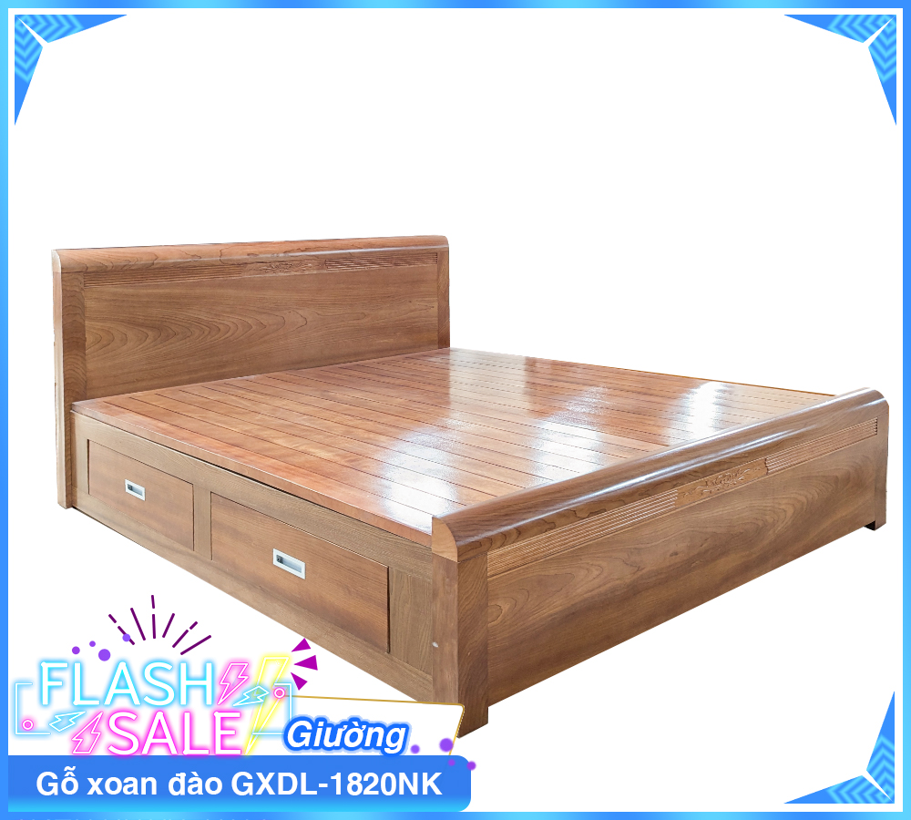 Giường Gỗ Xoan Đào GXDL-1820NK