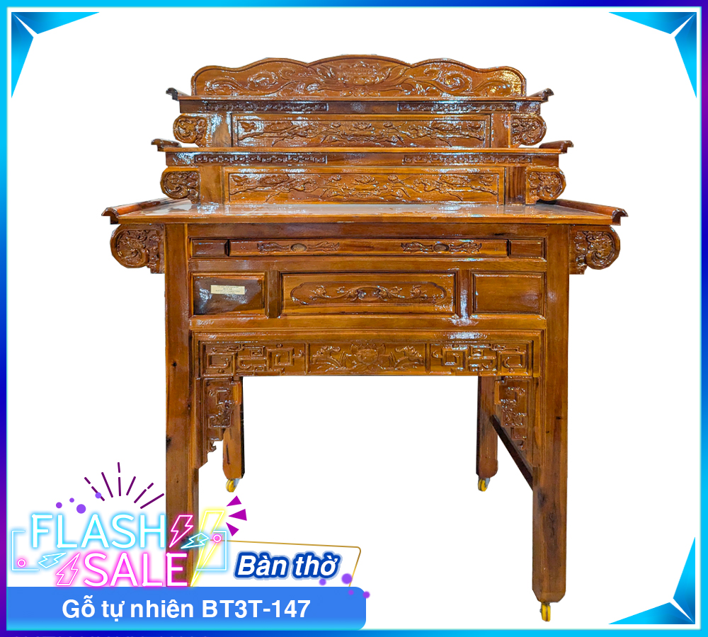 Bàn Thờ Gỗ Tự Nhiên BT3T-147-2