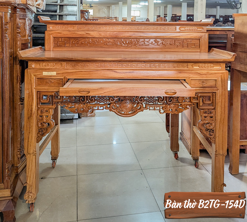Bàn Thờ Gỗ Gõ Đỏ B2TG-154D-5
