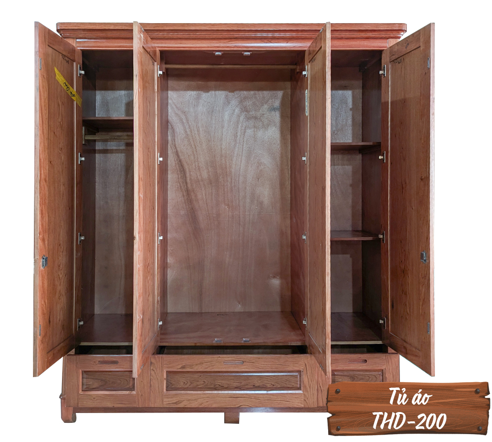 Tủ Áo Gỗ Hương Đá THD-200