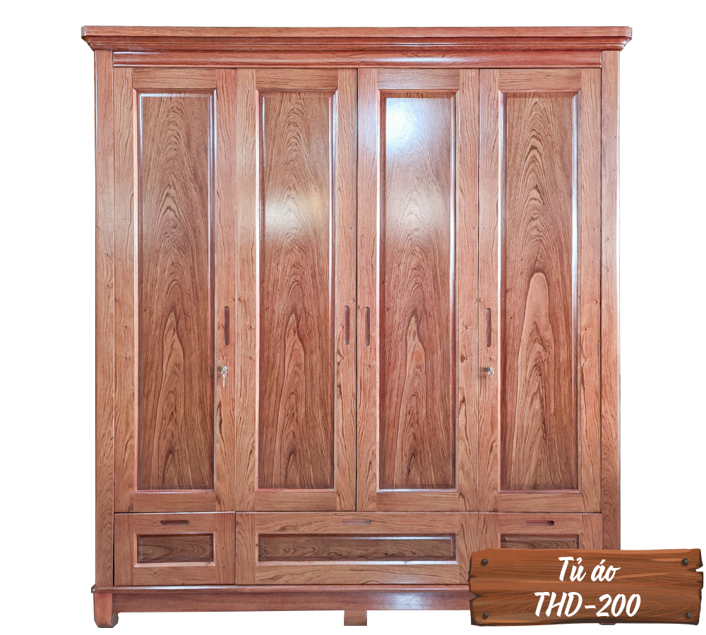 Tủ Áo Gỗ Hương Đá THD-200