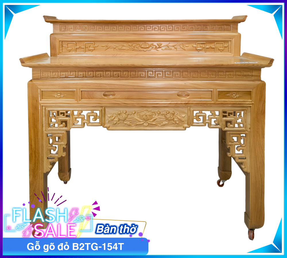 Bàn Thờ Gỗ Gõ Đỏ B2TG-154T