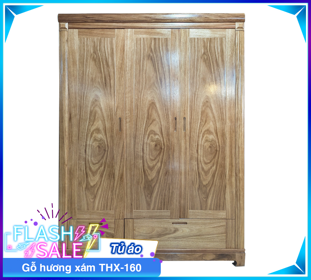 Tủ Áo Gỗ Hương Xám THX-160-3