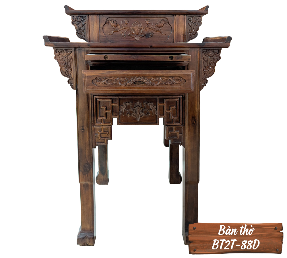 Bàn Thờ Gỗ Tự Nhiên BT2T-88D-1