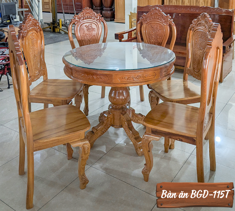 Bàn Ăn Gỗ Gõ Đỏ BGD-115T