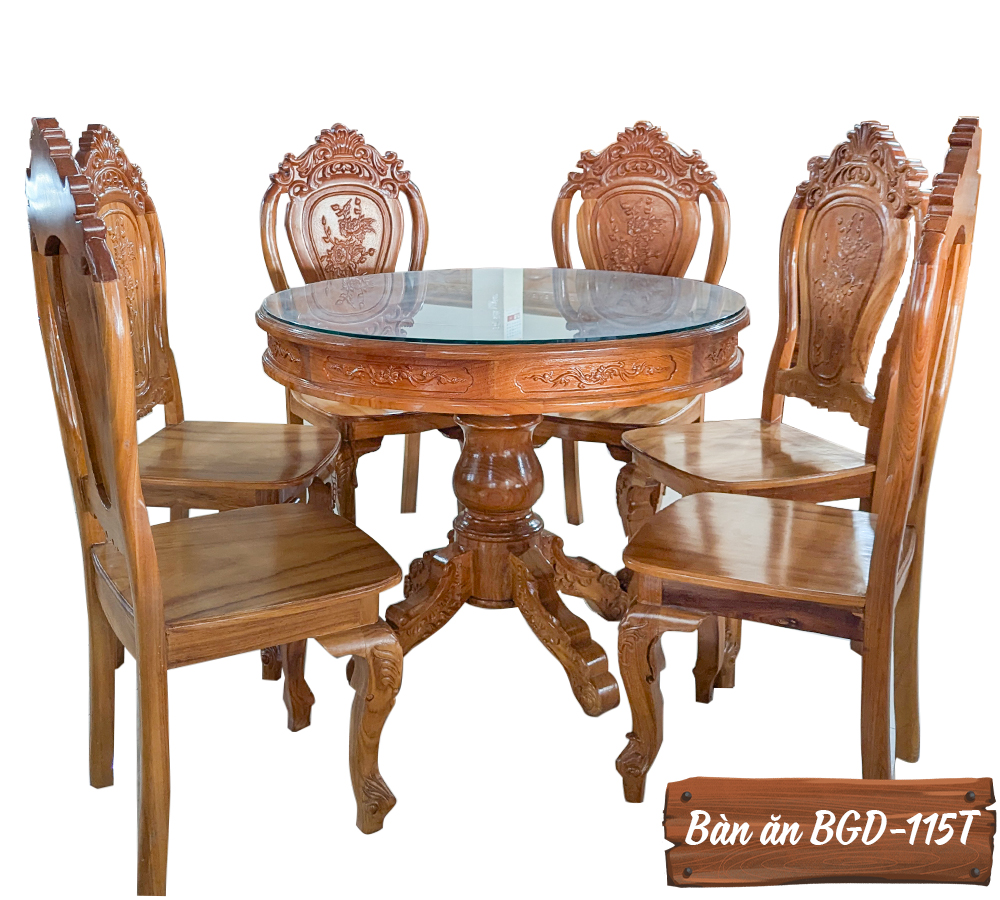 Bàn Ăn Gỗ Gõ Đỏ BGD-115T