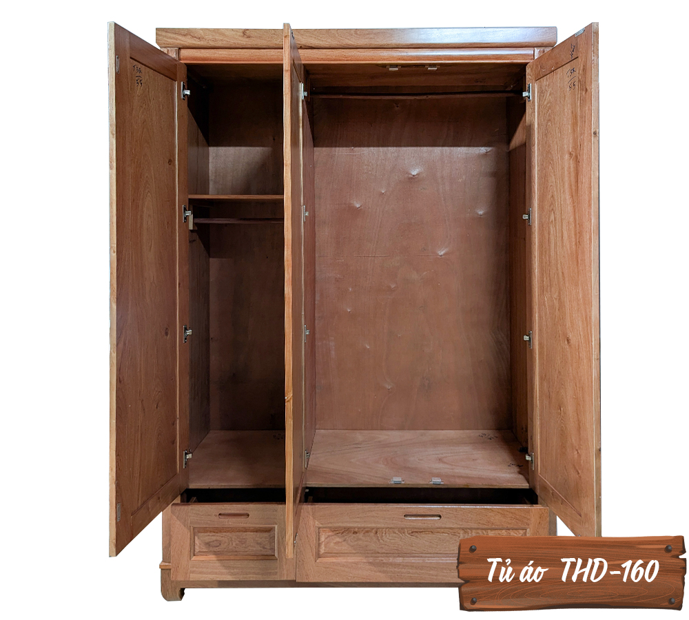 Tủ Áo Gỗ Hương Đá THD-160