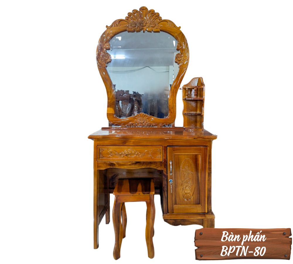 Bàn Phấn Gỗ Tự Nhiên BPTN-80-1