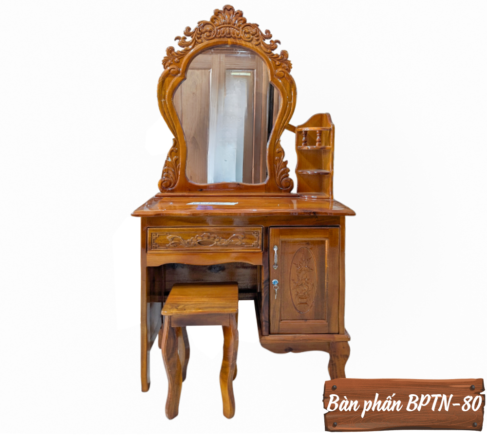 Bàn Phấn Gỗ Tự Nhiên BPTN-80-2   