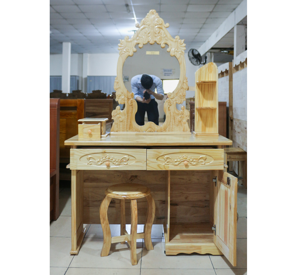 Bàn Phấn Gỗ Ghép BPGG-100-8
