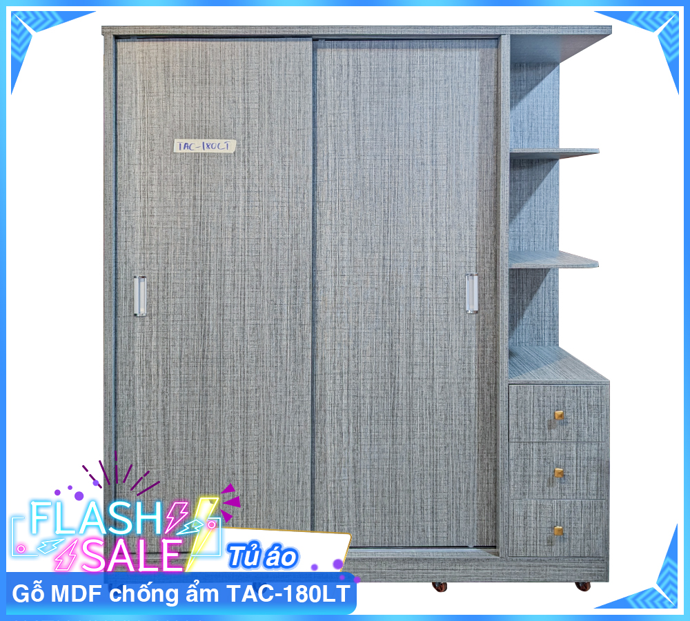 Tủ Áo Gỗ MDF Chống Ẩm TAC-180LT-2