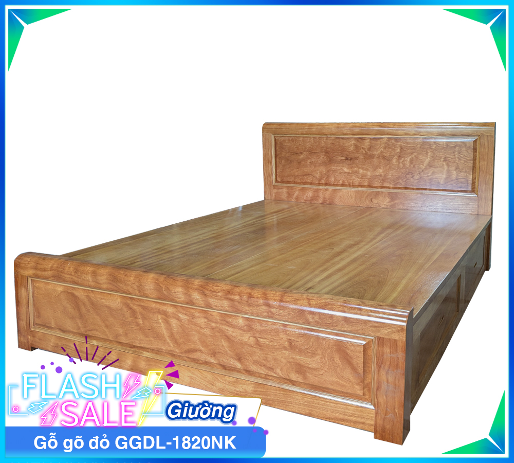 Giường Gỗ Gõ Đỏ GGDL-1820NK