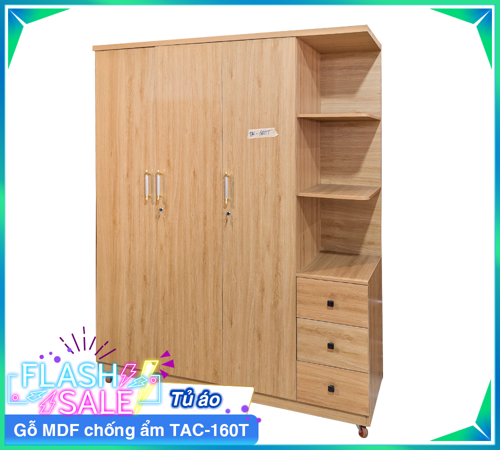 Tủ Áo Gỗ MDF Chống Ẩm TAC-160T