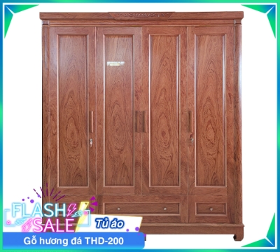 Tủ Áo Gỗ Hương Đá THD-200