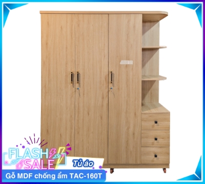 Tủ Áo Gỗ MDF Chống Ẩm TAC-160T-1