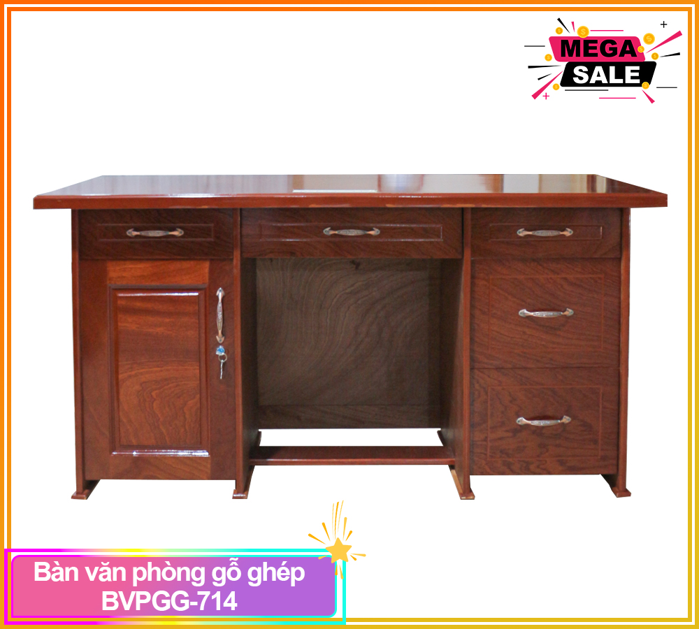 Bàn Văn Phòng Gỗ Ghép BVPGG-714