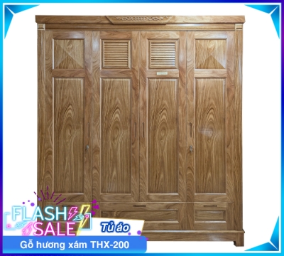 Tủ Áo Gỗ Hương Xám THX-200-8