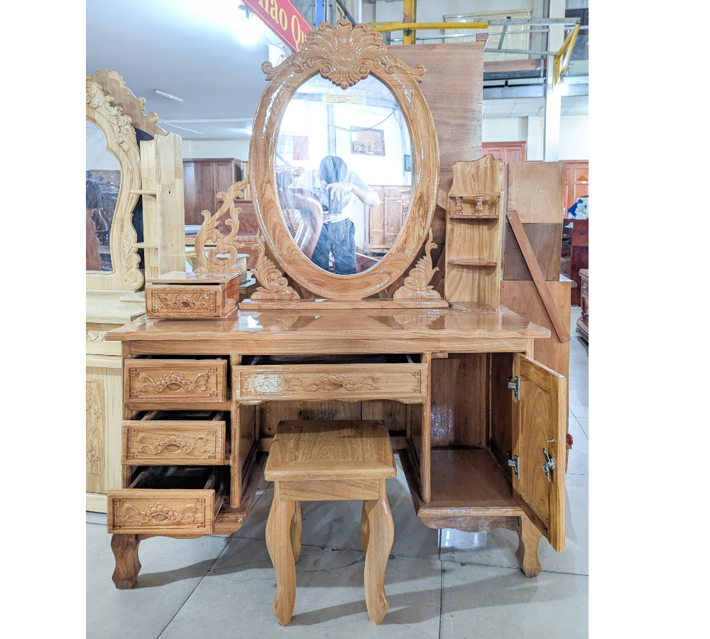 Bàn Phấn Gỗ Gõ Đỏ BPGD-110-4