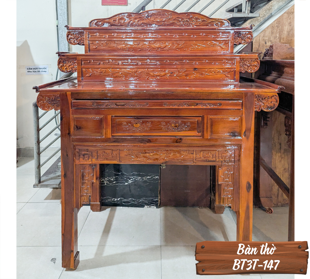 Bàn Thờ Gỗ Tự Nhiên BT3T-147-3