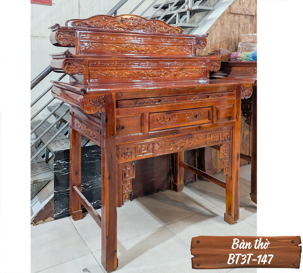 Bàn Thờ Gỗ Tự Nhiên BT3T-147-3
