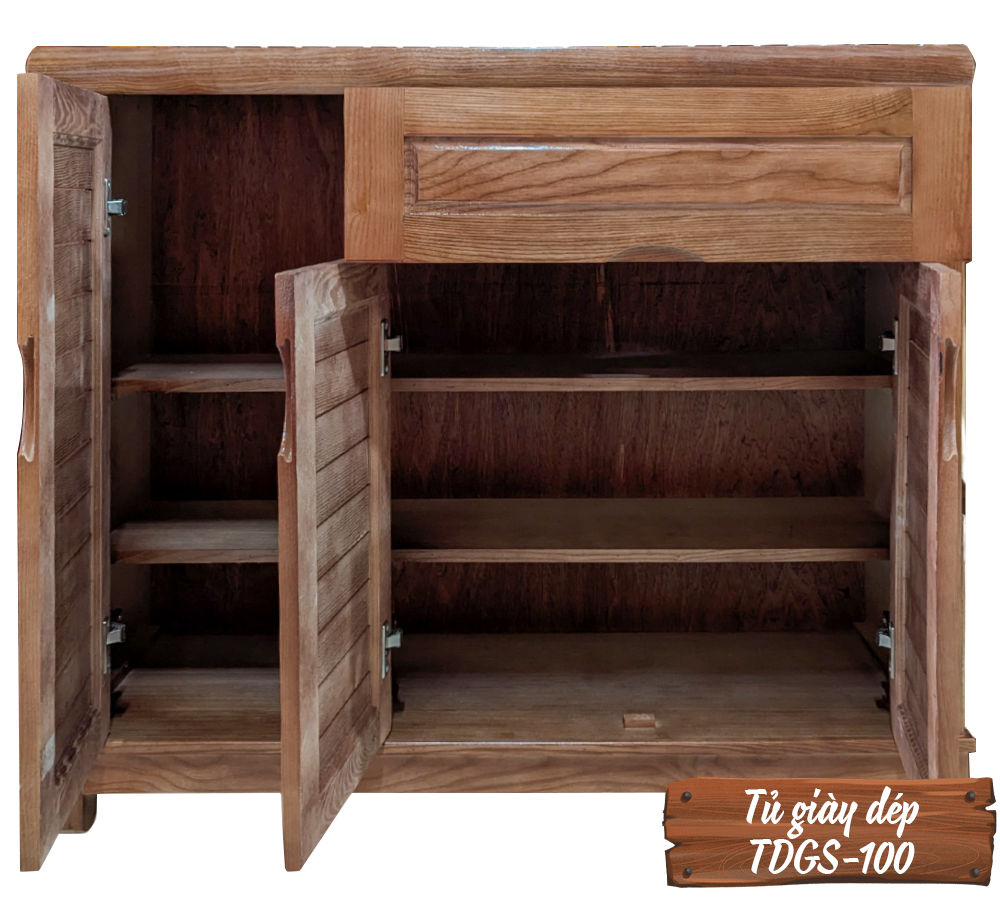 Tủ Giày Dép Gỗ Sồi TDGS-100-6