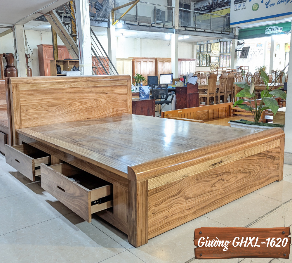 Giường Gỗ Hương Xám GHXL-1620NK-8