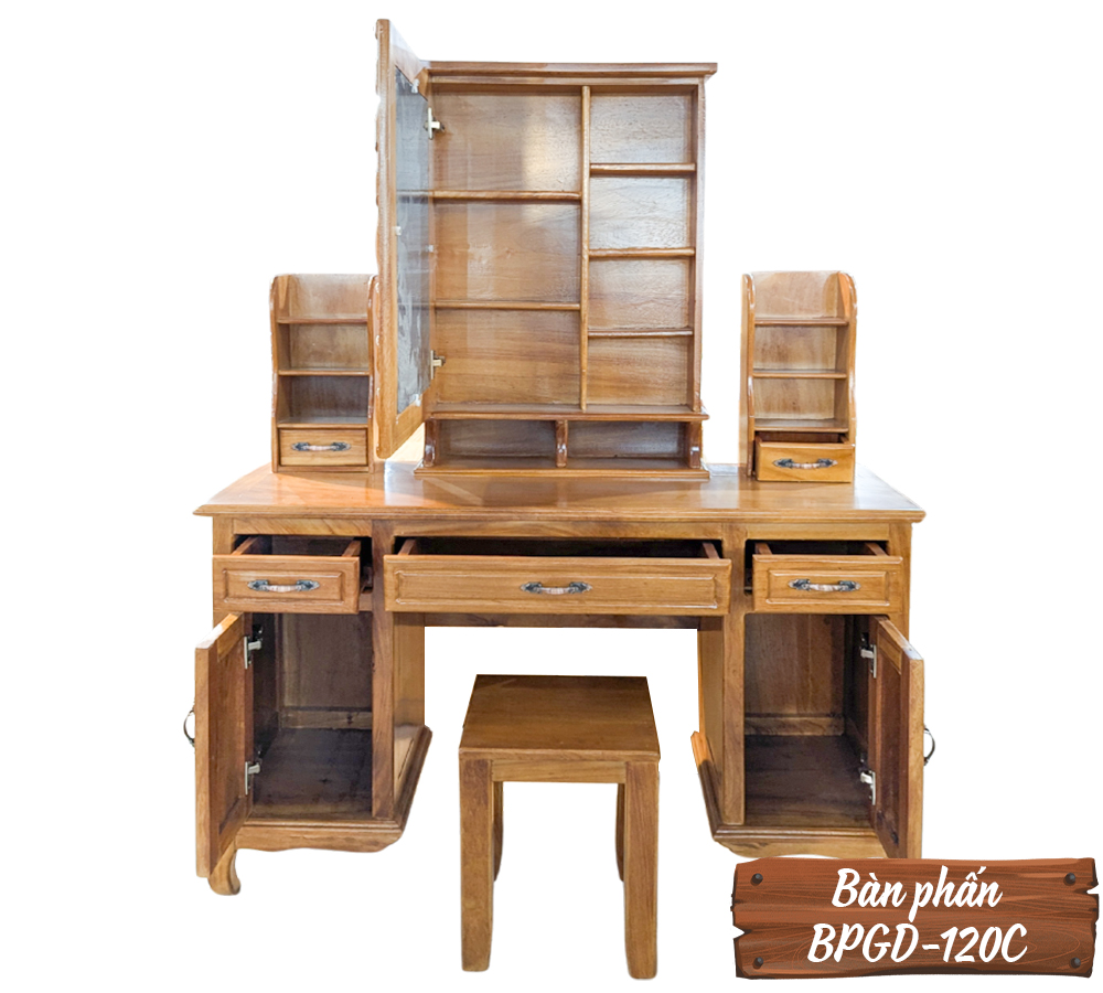 Bàn Phấn Gỗ Gõ Đỏ BPGD-120C