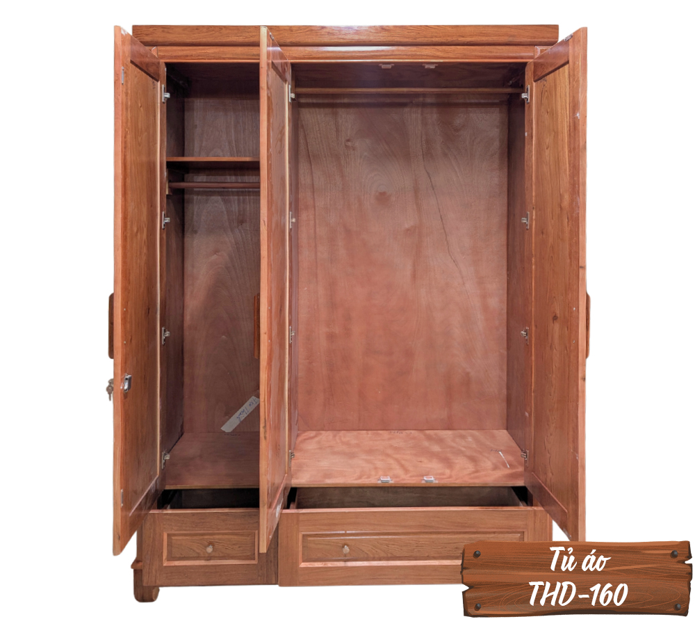 Tủ Áo Gỗ Hương Đá THD-160-7