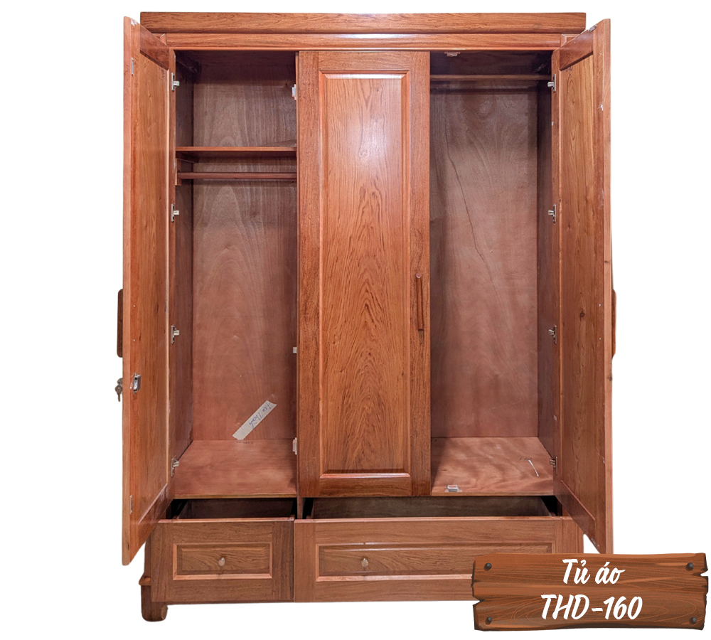 Tủ Áo Gỗ Hương Đá THD-160-7