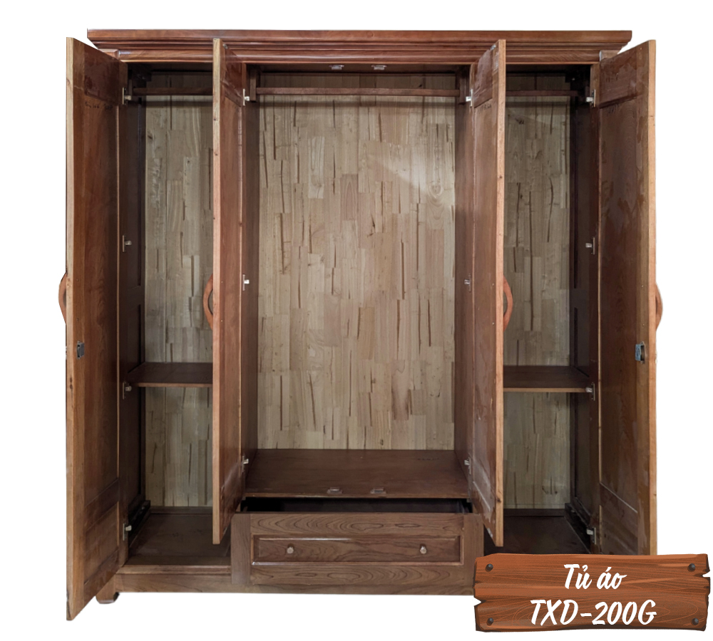 Tủ Áo Gỗ Xoan TXD-200G-6