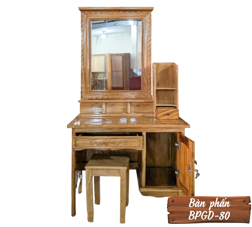 Bàn Phấn Gỗ Gõ Đỏ BPGD-80-12