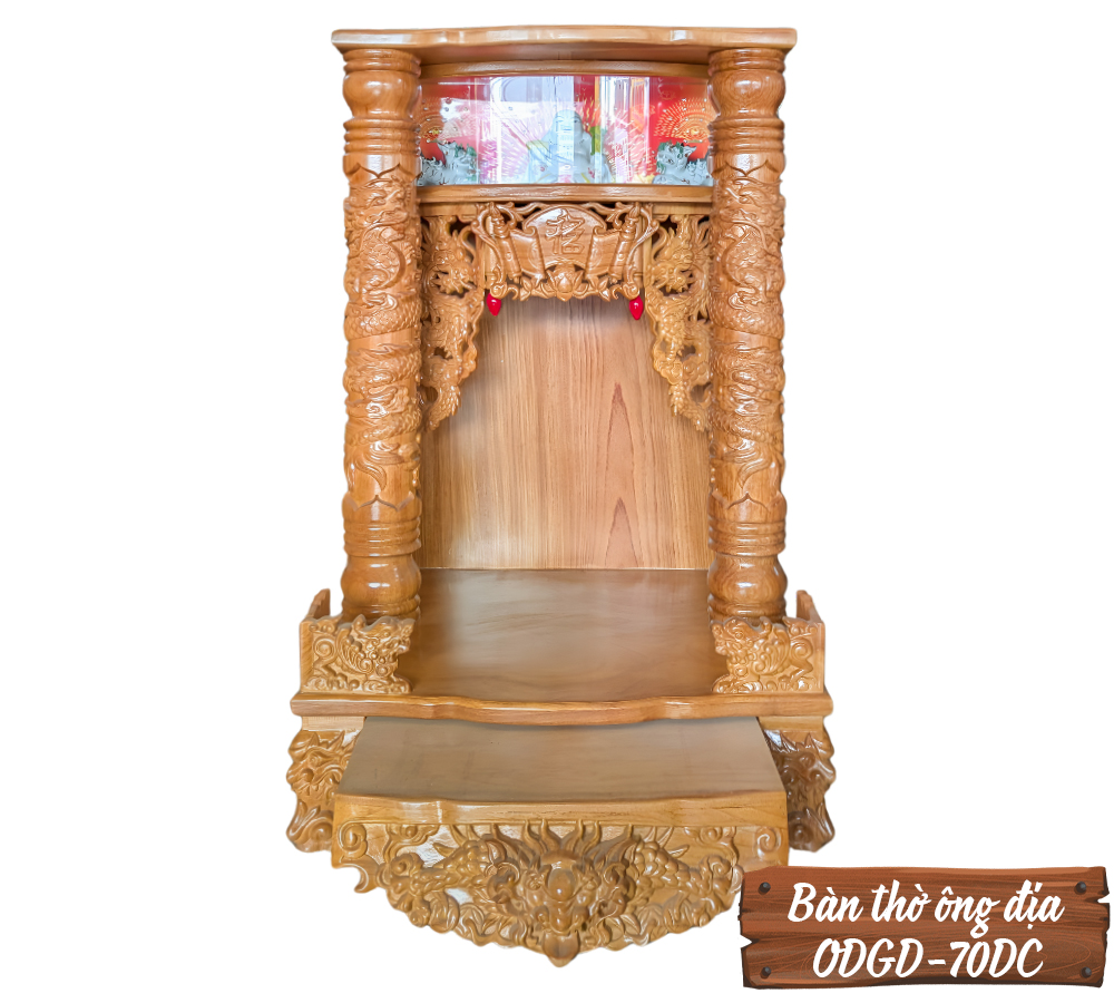 Bàn Thờ Ông Đia Gỗ Gõ Đỏ ODGD-70DC-1