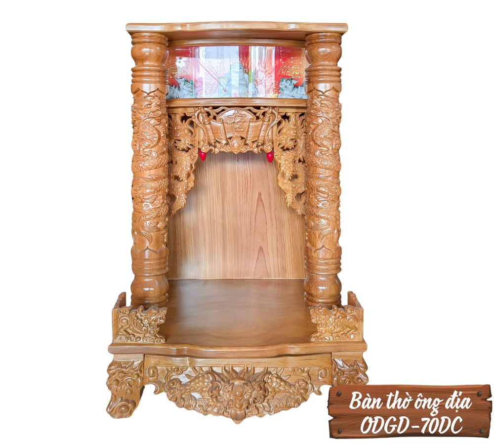 Bàn Thờ Ông Đia Gỗ Gõ Đỏ ODGD-70DC-1
