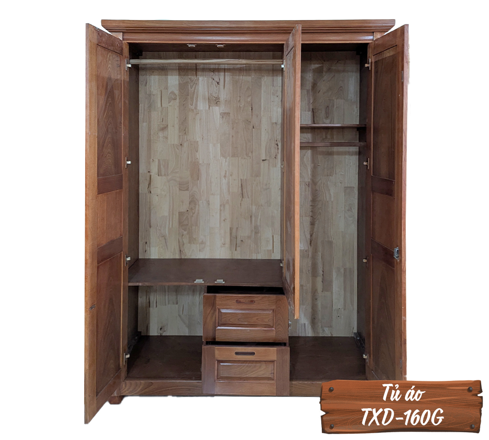 Tủ Áo Gỗ Xoan TXD-160G-3
