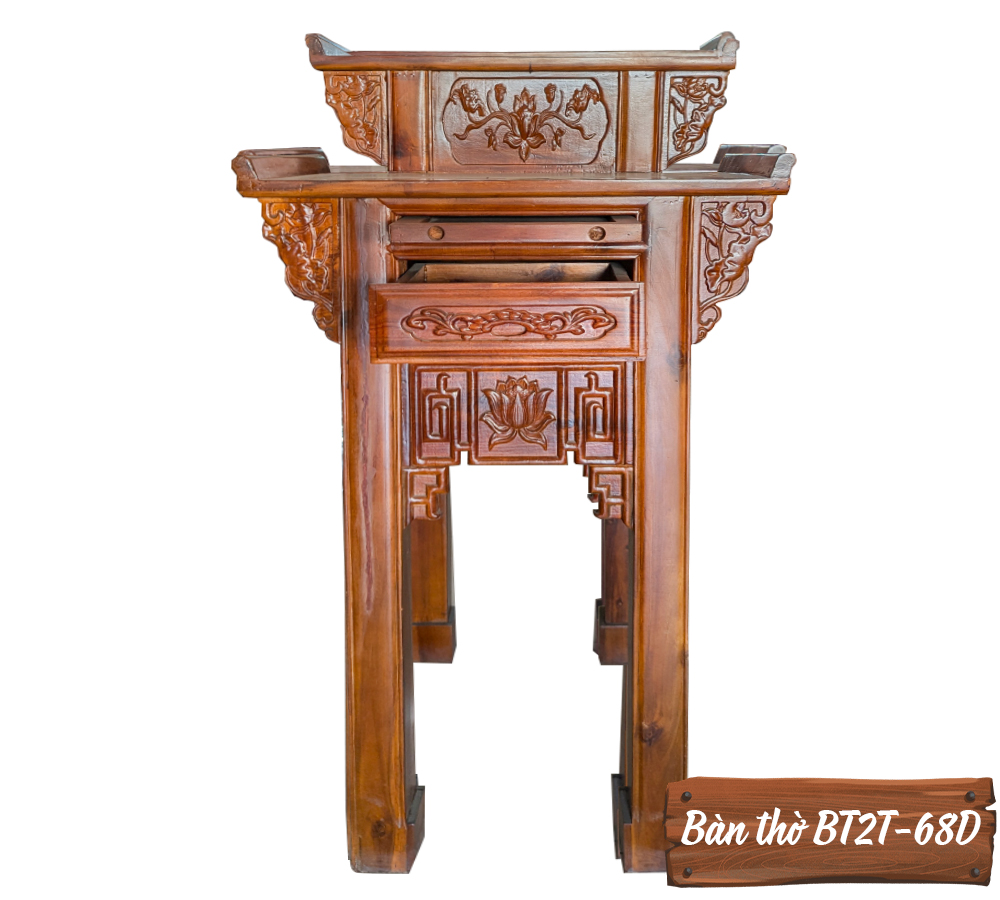 Bàn Thờ Gỗ Tự Nhiên BT2T-68D