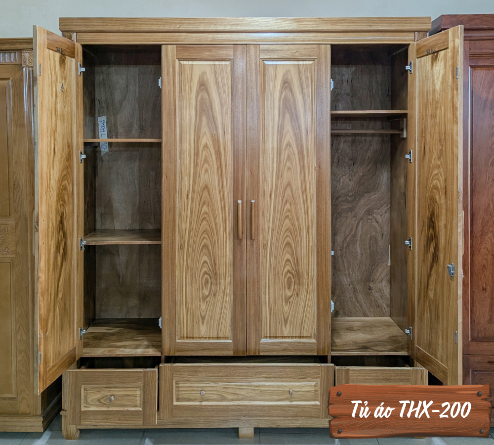 Tủ Áo Gỗ Hương Xám THX-200-1  
