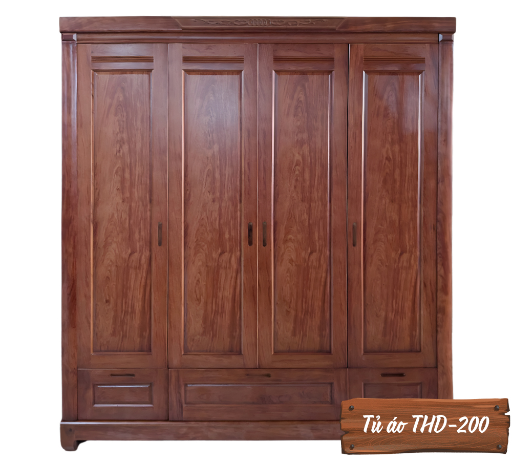 Tủ Áo Gỗ Hương Đá THD-200
