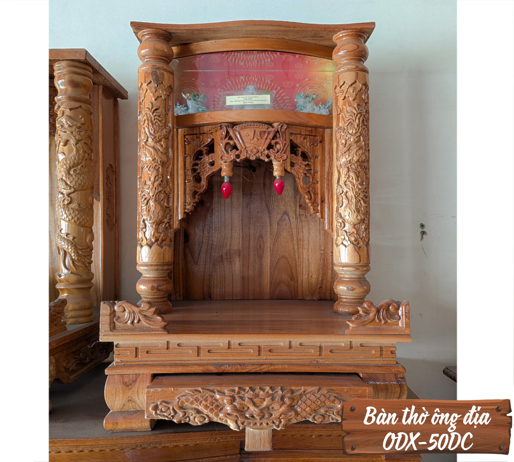 Bàn Thờ Ông Địa Gỗ Xoan ODX-50DC-7