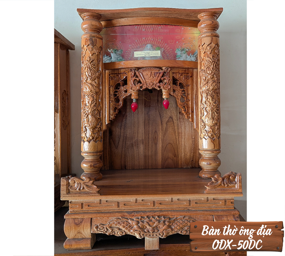 Bàn Thờ Ông Địa Gỗ Xoan ODX-50DC-7