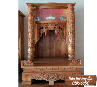 Bàn Thờ Ông Địa Gỗ Xoan ODX-50DC-7