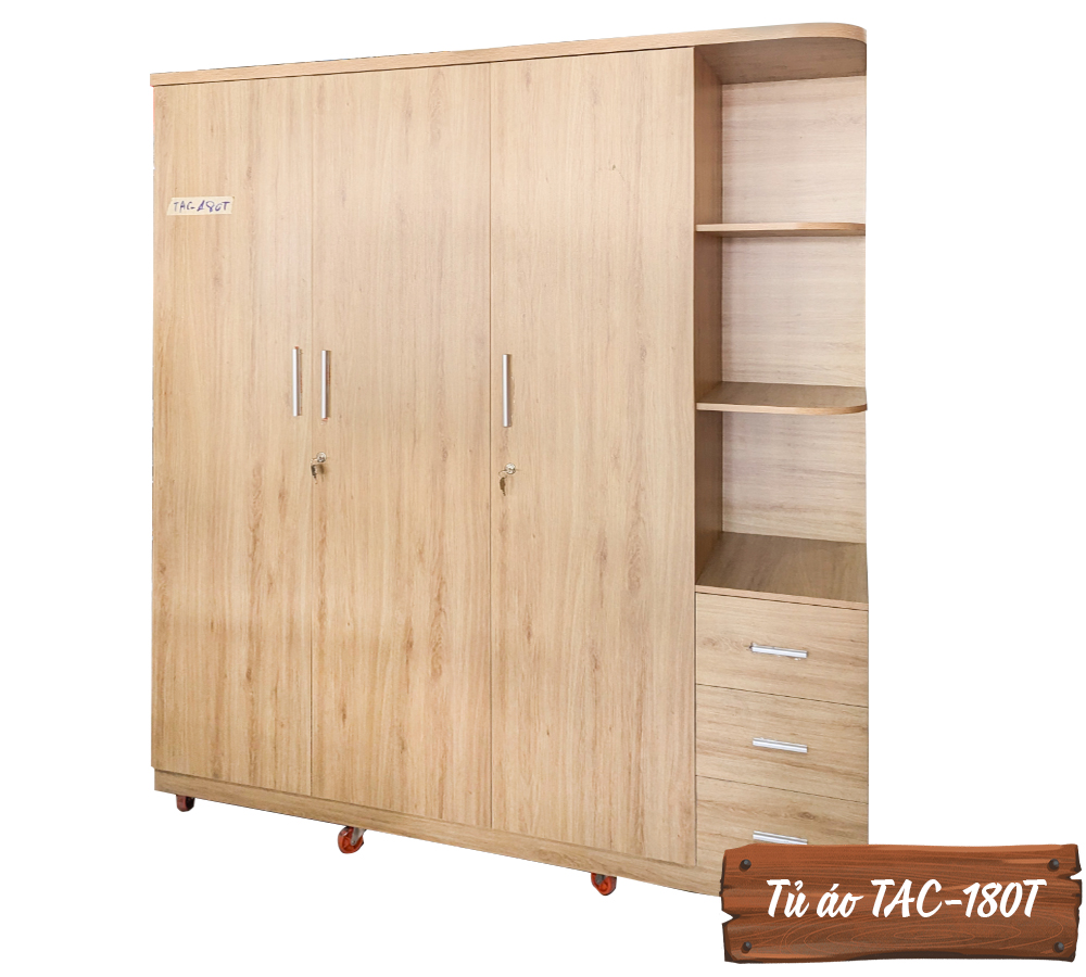 Tủ Áo Gỗ MDF Chống Ẩm TAC-180T-2