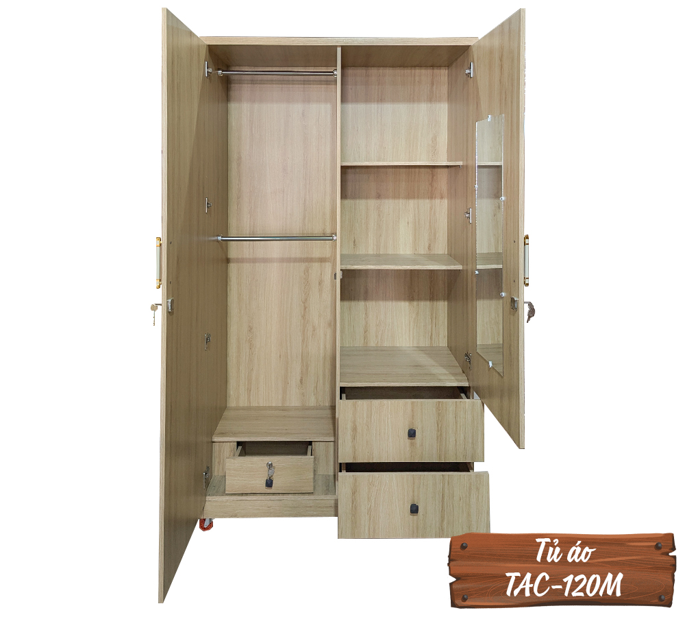 Tủ Áo Gỗ MDF Chống Ẩm TAC-120M