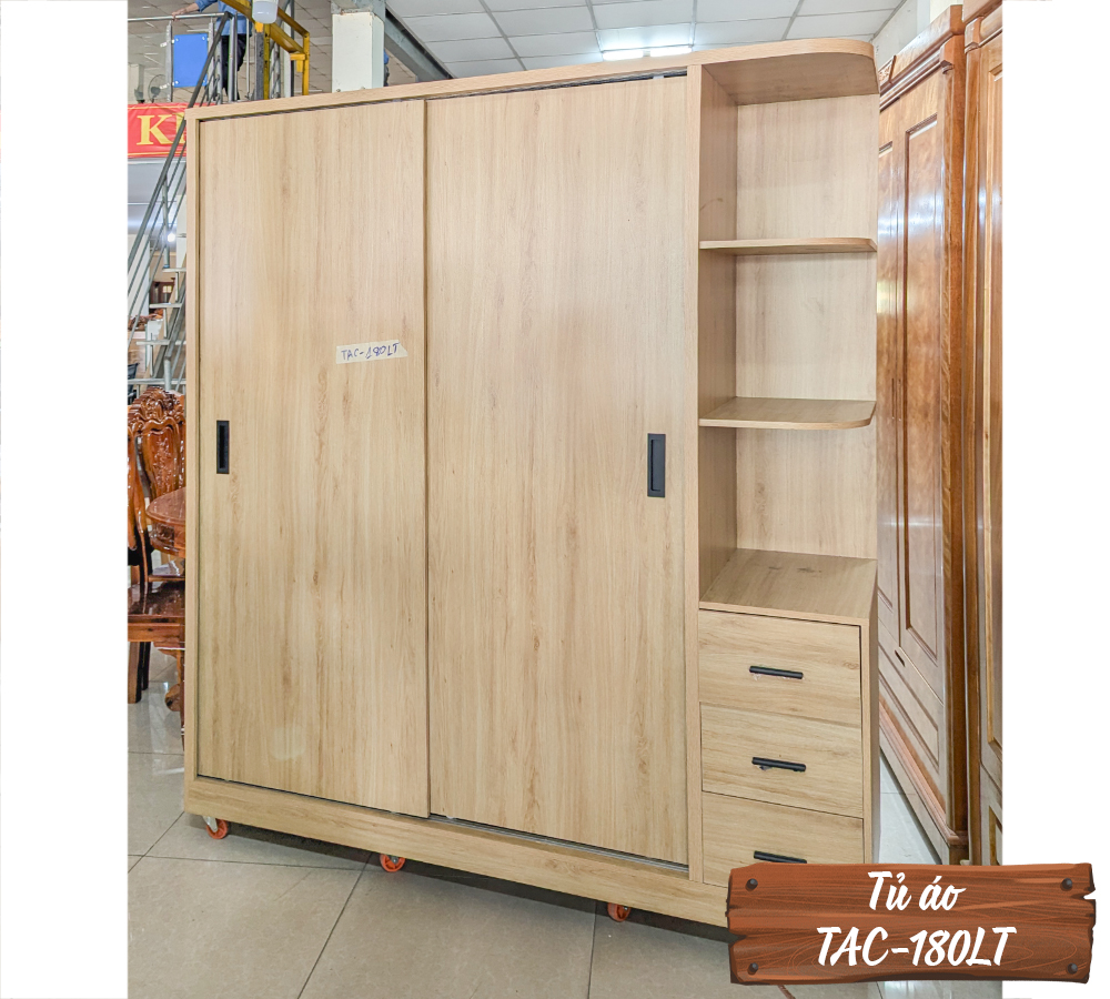 Tủ Áo Gỗ MDF Chống Ẩm TAC-180LT-3