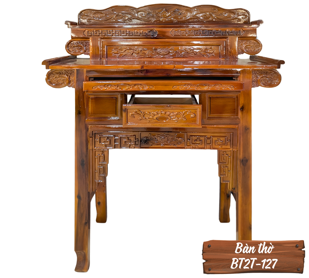 Bàn Thờ Gỗ Tự Nhiên BT2T-127-5