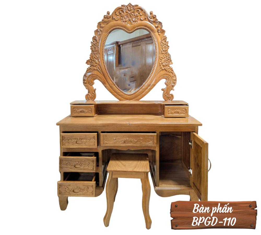 Bàn Phấn Gỗ Gõ Đỏ BPGD-110-4