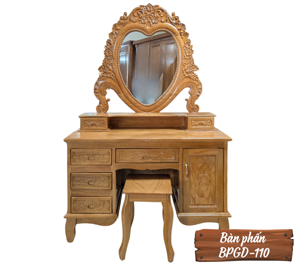 Bàn Phấn Gỗ Gõ Đỏ BPGD-110-4