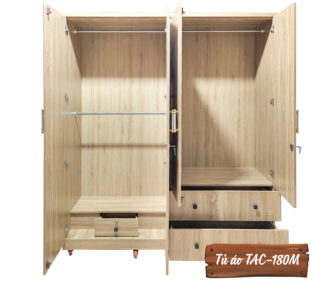 Tủ Áo Gỗ MDF Chống Ẩm TAC-180M